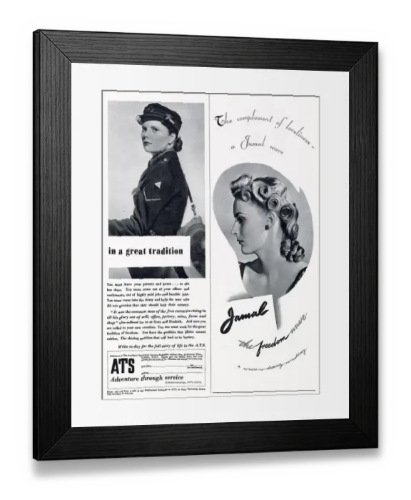 Framed Print : Page of adverts for women 1941 Framed Print : Page of adverts for women 1941