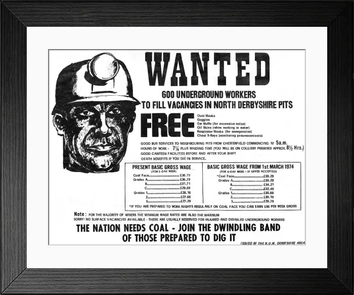 Framed Print : Advertisement for Miners Framed Print : Advertisement for Miners