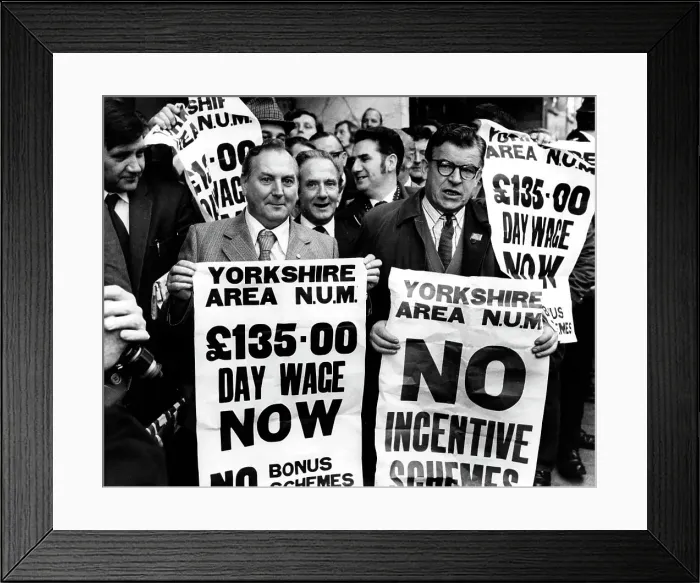 Framed Print : Yorkshire miners demand pay rise Framed Print : Yorkshire miners demand pay rise
