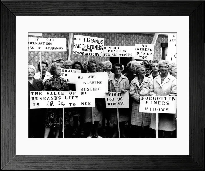 Framed Print : Miners widows protest Framed Print : Miners widows protest