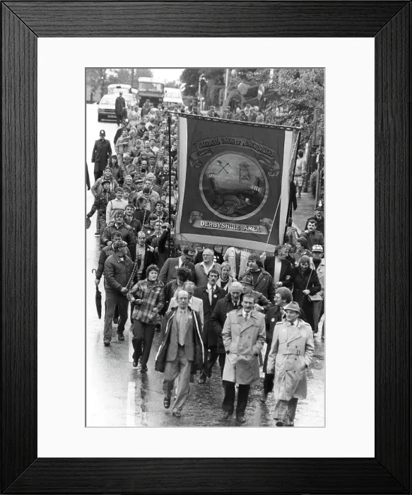 Framed Print : Derbyshire miners march 1984 Framed Print : Derbyshire miners march 1984