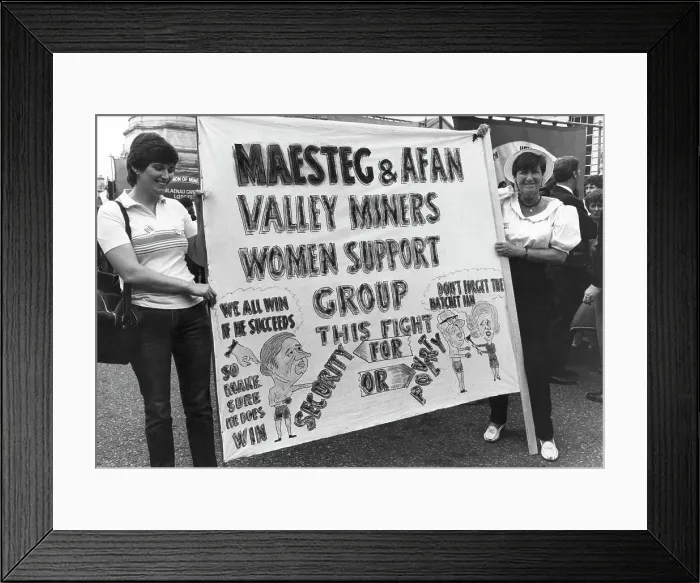 Framed Print : Welsh miners wives banner Framed Print : Welsh miners wives banner