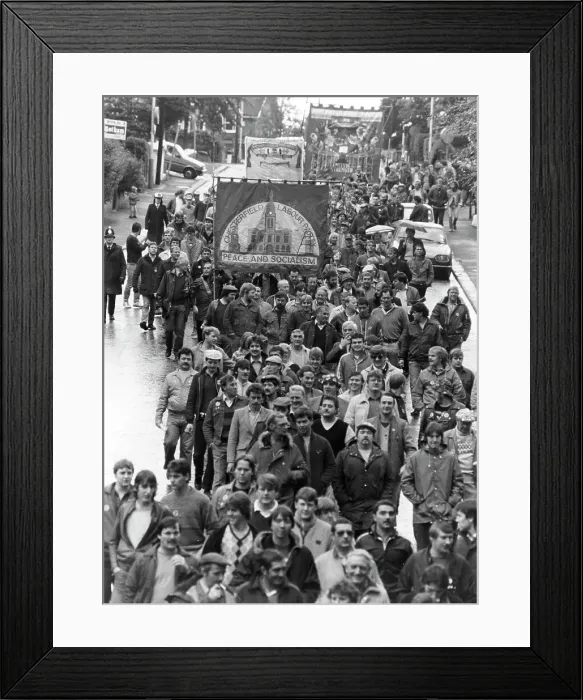 Framed Print : Derbyshire miners march 1984 Framed Print : Derbyshire miners march 1984
