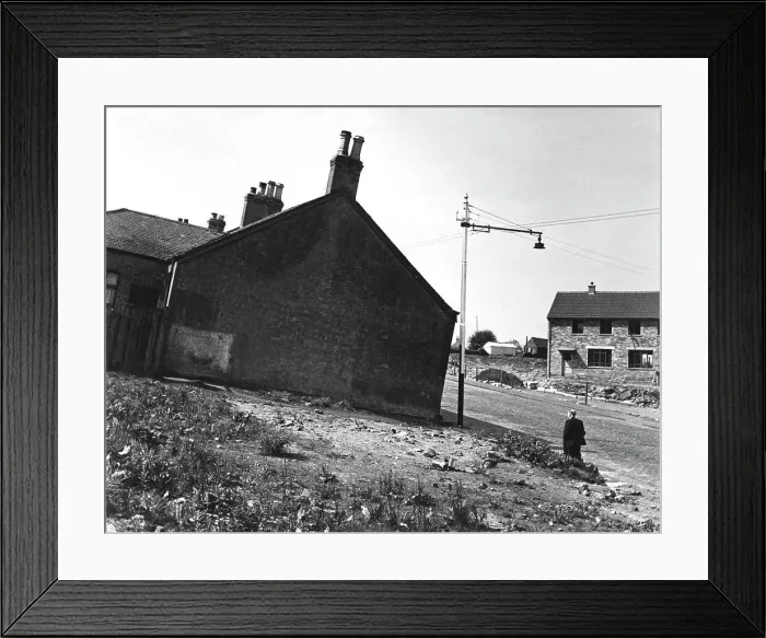 Framed Print : Houses affected by subsidence Framed Print : Houses affected by subsidence