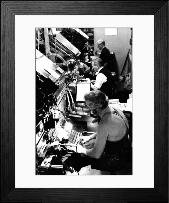 Framed Print : Linotype operators Framed Print : Linotype operators