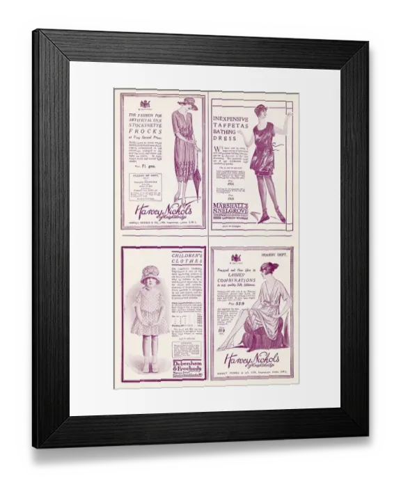 Framed Print : Page of fashion adverts - June 1921 Framed Print : Page of fashion adverts - June 1921