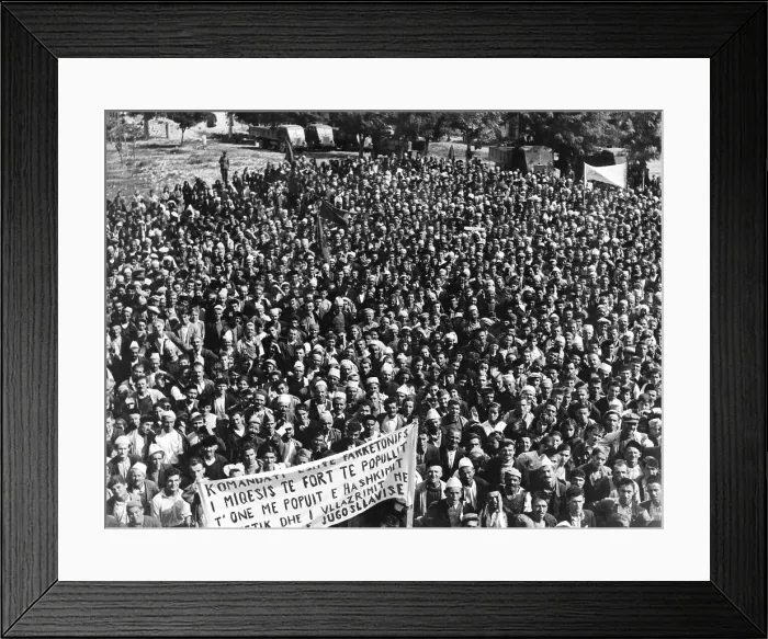 Framed Print : Albanian crowds gathered to greet Enver Hoxha Framed Print : Albanian crowds gathered to greet Enver Hoxha