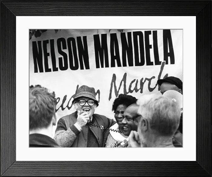Framed Print : Richard Attenborough greets Mandela marchers Framed Print : Richard Attenborough greets Mandela marchers