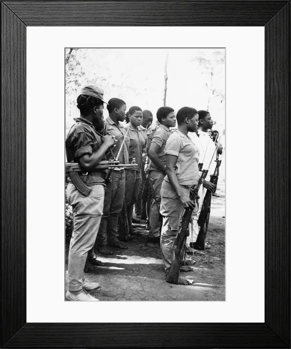 Framed Print : Female African soldiers Framed Print : Female African soldiers