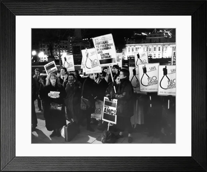 Framed Print : Protesters at the South African embassy Framed Print : Protesters at the South African embassy