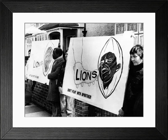 Framed Print : Protest against Lions playing South Africa Framed Print : Protest against Lions playing South Africa