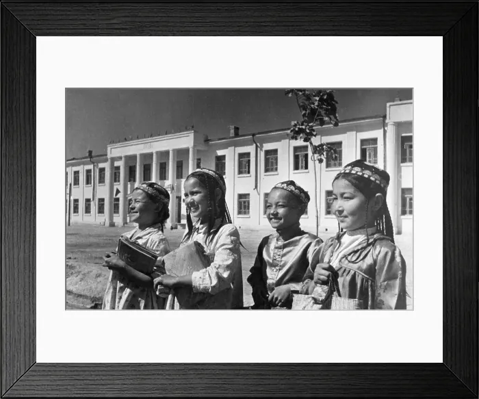 Framed Print : Girls at Uzbek middle school Framed Print : Girls at Uzbek middle school