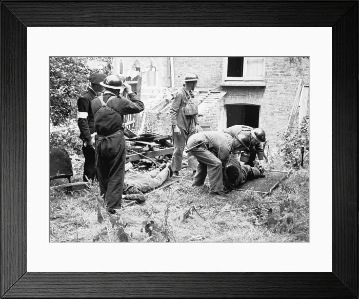 Framed Print : Combined Civil Defence exercise, WW2 Framed Print : Combined Civil Defence exercise, WW2