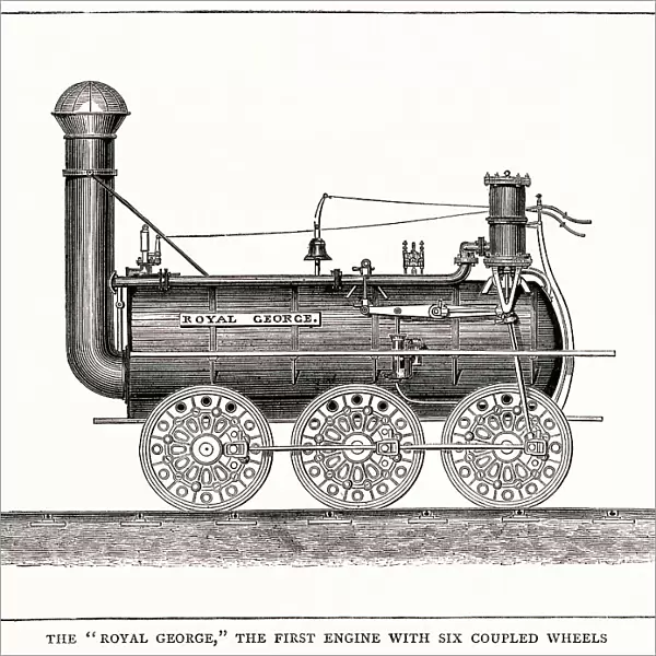 Royal George, first locomotive with six coupled wheels