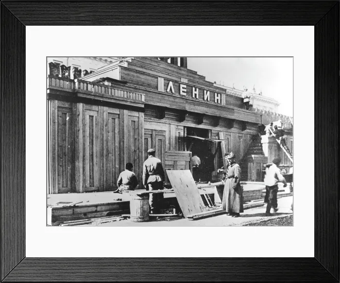 Framed Print : Construction of Lenin's mausoleum, Red Square Framed Print : Construction of Lenin's mausoleum, Red Square