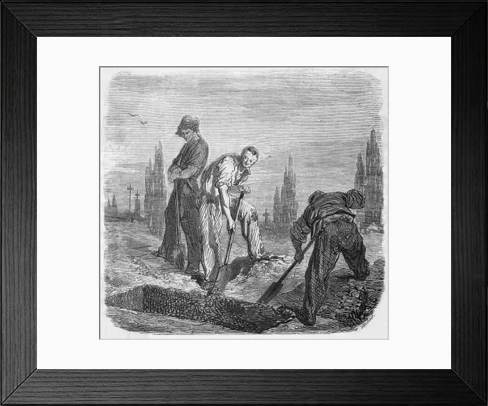 Framed Print : Burying a body, France Framed Print : Burying a body, France