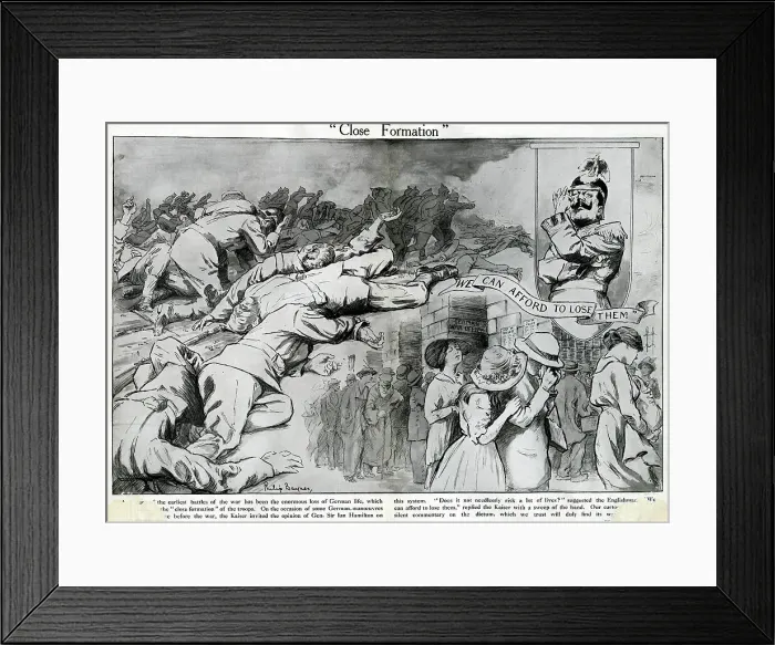 Framed Print : Cartoon, Close Formation, WW1 Framed Print : Cartoon, Close Formation, WW1
