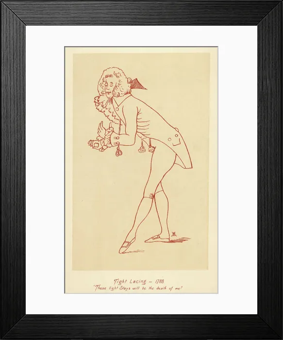 Framed Print : Man in tight stays 1788 Framed Print : Man in tight stays 1788