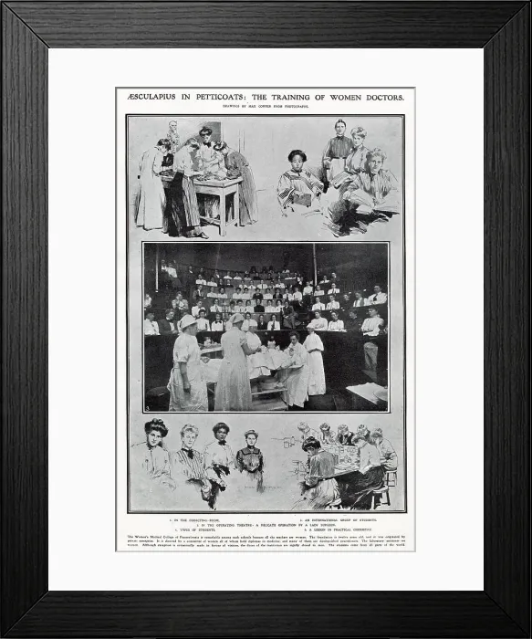 Framed Print : Women's Medical College of Pennsylvania, originally a private enterprise with women teachers, closed to men. Date: 1907 Framed Print : Women's Medical College of Pennsylvania, originally a private enterprise with women teachers, closed to men. Date: 1907