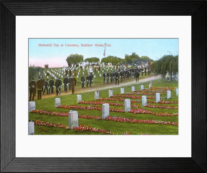 Framed Print : Memorial Day, Soldiers Home Cemetery, California, USA Framed Print : Memorial Day, Soldiers Home Cemetery, California, USA