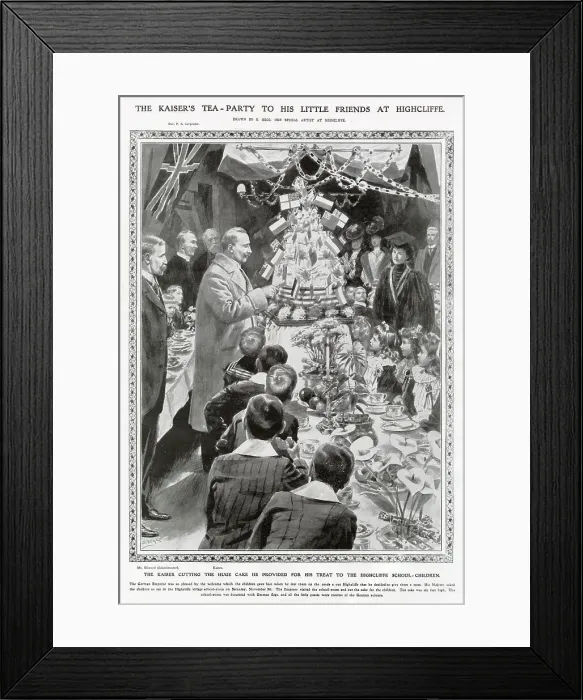 Framed Print : Kaiser Wilhelm II Visiting Children in a School 1907 Framed Print : Kaiser Wilhelm II Visiting Children in a School 1907