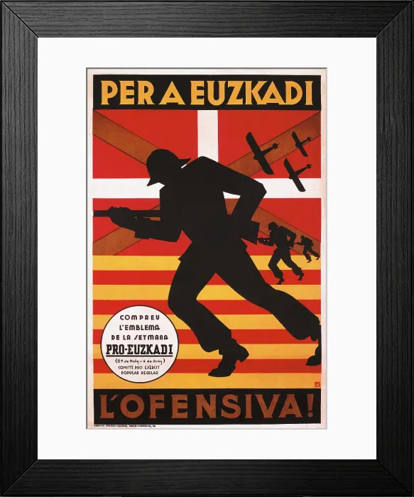 Framed Print : Spanish Civil War (1936-1939). Per a Euzkadi Framed Print : Spanish Civil War (1936-1939). Per a Euzkadi