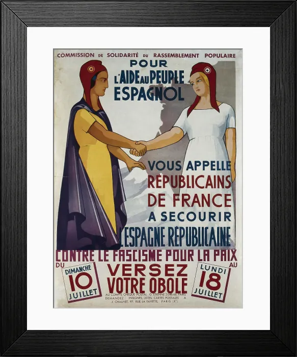 Framed Print : Spanish Civil War (1936-1939). Pour l'Aide au Framed Print : Spanish Civil War (1936-1939). Pour l'Aide au