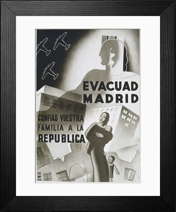 Framed Print : Spanish Civil War Evacuad Madrid Confiad Vuestra Framed Print : Spanish Civil War Evacuad Madrid Confiad Vuestra