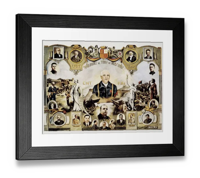 Framed Print : Spanish Civil War (1936-1939). Workers of All Framed Print : Spanish Civil War (1936-1939). Workers of All