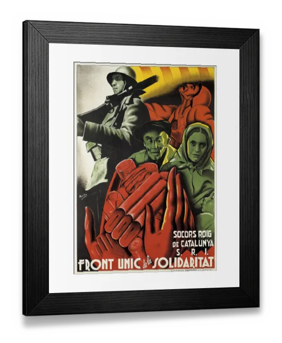 Framed Print : Spanish Civil War Socors Roig De Catalunya Front Framed Print : Spanish Civil War Socors Roig De Catalunya Front