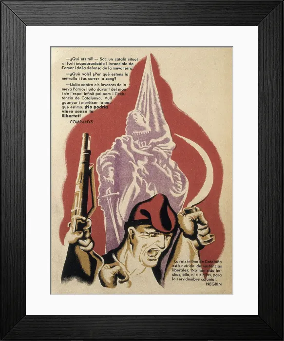 Framed Print : Spanish Civil War (1936-1939). Leaflet edited Framed Print : Spanish Civil War (1936-1939). Leaflet edited