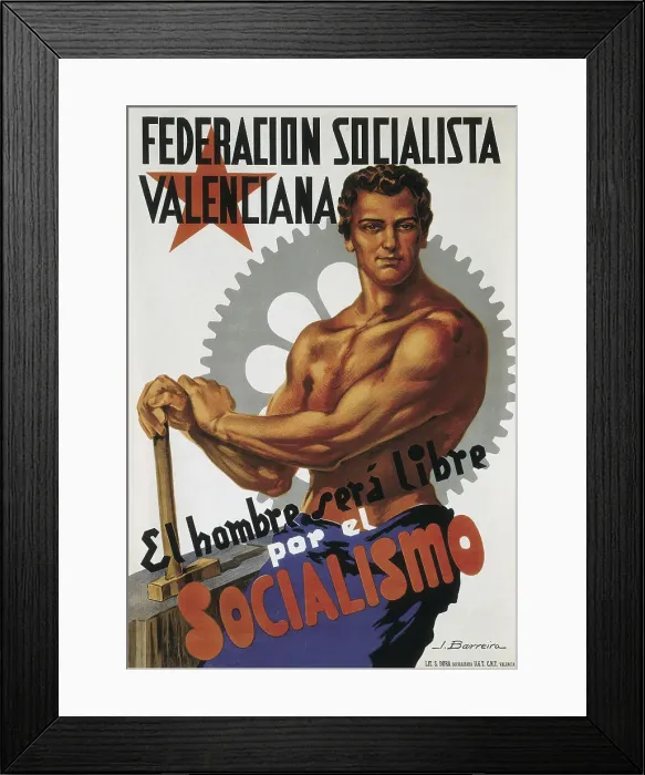 Framed Print : Spain. Civil War. Man Will Be Released by Socialism Framed Print : Spain. Civil War. Man Will Be Released by Socialism