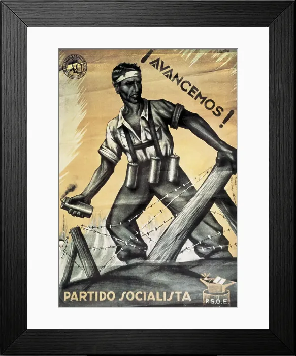 Framed Print : Spanish Civil War (1936-1939). Avancemos! Framed Print : Spanish Civil War (1936-1939). Avancemos!