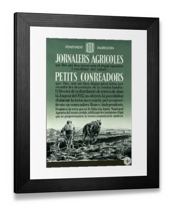 Framed Print : Spanish Civil War Poster Edited By The Departament Framed Print : Spanish Civil War Poster Edited By The Departament