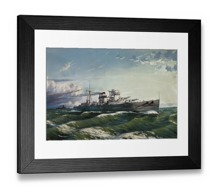 Framed Print : Spanish Civil War (1936-1939). Cruiser Baleares Framed Print : Spanish Civil War (1936-1939). Cruiser Baleares