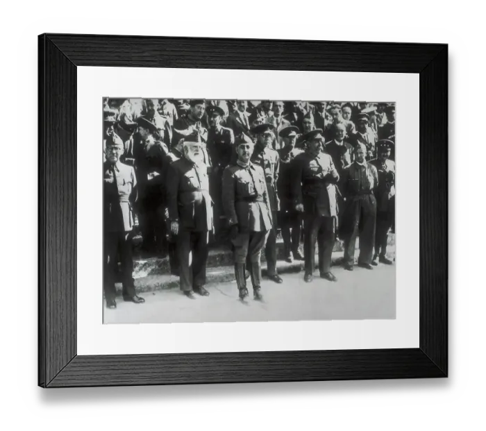 Framed Print : Spanish Civil War Franco Together With The Members Framed Print : Spanish Civil War Franco Together With The Members