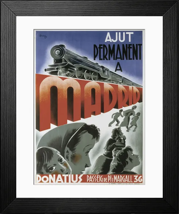 Framed Print : Spanish Civil War Ajut Permanent A Madrid Help Framed Print : Spanish Civil War Ajut Permanent A Madrid Help