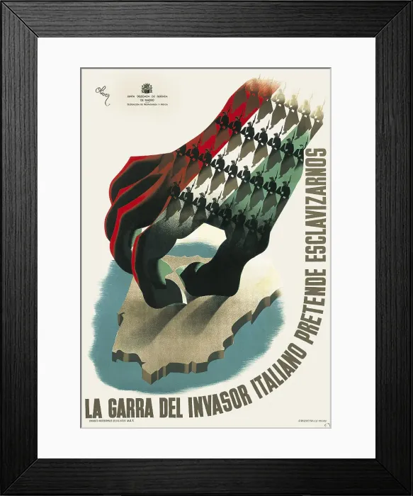 Framed Print : Spanish Civil War (1936-1939). La garra del Framed Print : Spanish Civil War (1936-1939). La garra del