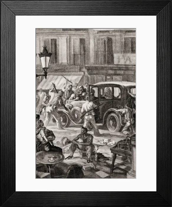 Framed Print : Spain Civil War Requisition Of Vehicles By Organizations Framed Print : Spain Civil War Requisition Of Vehicles By Organizations