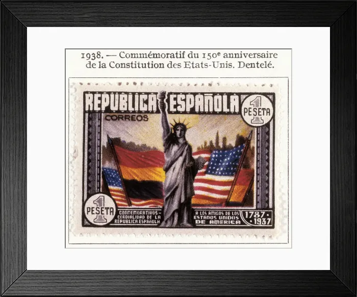 Framed Print : Stamp of the Spanish Republic commemorating Framed Print : Stamp of the Spanish Republic commemorating