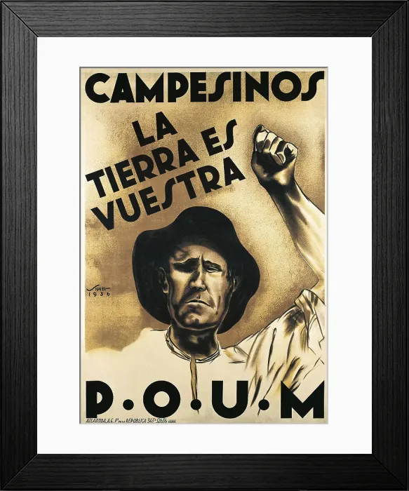 Framed Print : Spanish Civil War (1936-1939). Campesinos. La