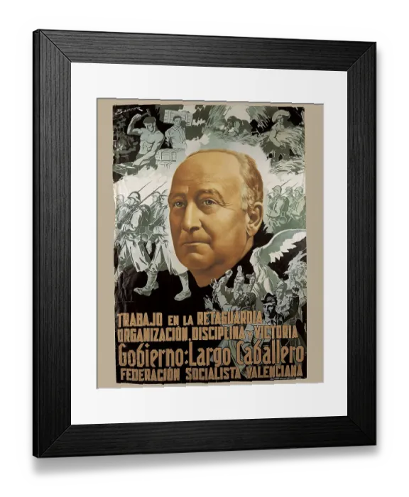 Framed Print : LARGO CABALLERO, Francisco (1869-1946). Spanish Framed Print : LARGO CABALLERO, Francisco (1869-1946). Spanish