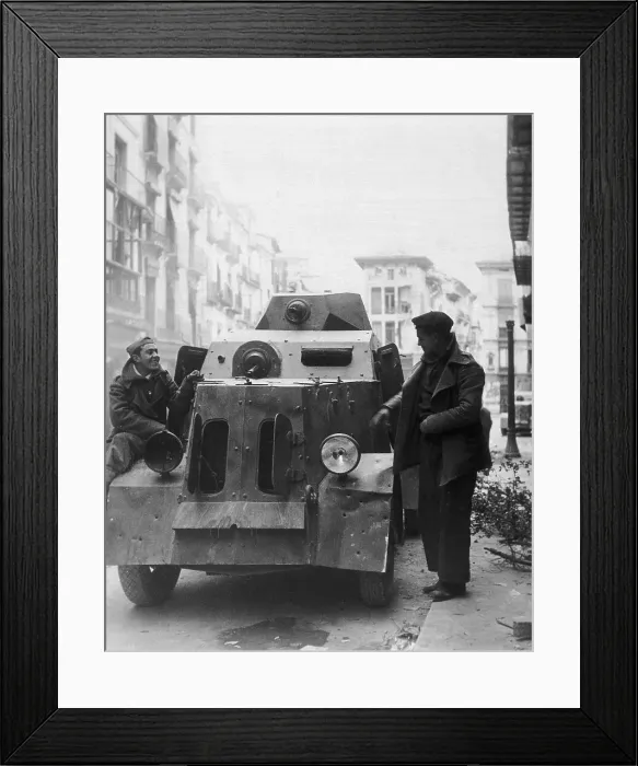Framed Print : Spanish Civil War (1936-1939). Armoured car Framed Print : Spanish Civil War (1936-1939). Armoured car