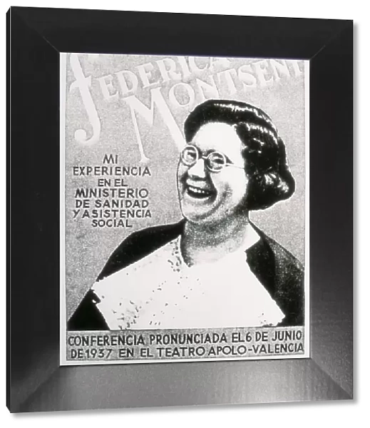 Spanish Civil War (1936-1939). Poster on a conference