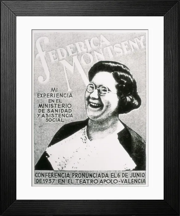 Framed Print : Spanish Civil War (1936-1939). Poster on a conference Framed Print : Spanish Civil War (1936-1939). Poster on a conference