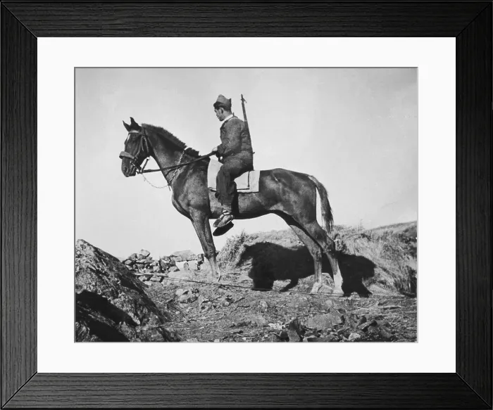 Framed Print : Spanish Civil War. Communication soldier of Framed Print : Spanish Civil War. Communication soldier of