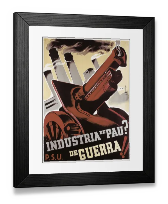 Framed Print : Spanish Civil War Industria De Pau? Guerra Peace Framed Print : Spanish Civil War Industria De Pau? Guerra Peace