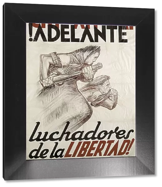 Spanish Civil War (1936-1939). Adelante luchadores