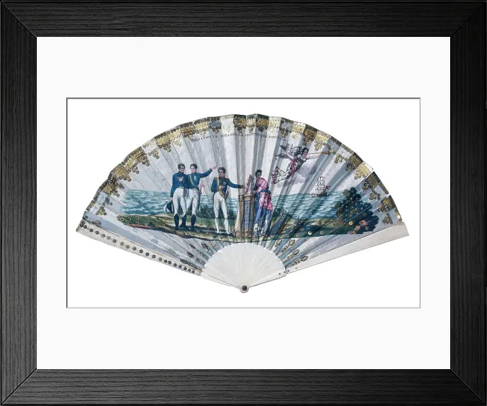 Framed Print : Spain (1820-1823). Civil war. Fan decorated with Framed Print : Spain (1820-1823). Civil war. Fan decorated with