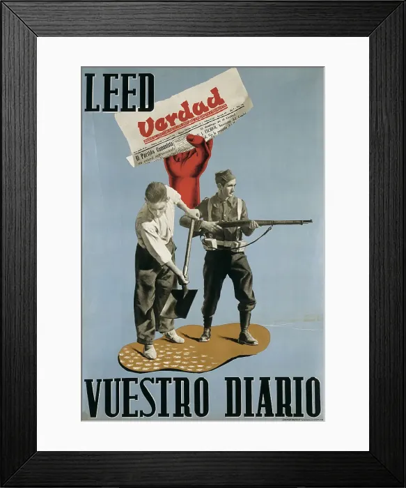 Framed Print : Spanish Civil War (1936-1939). Leed Verdad Framed Print : Spanish Civil War (1936-1939). Leed Verdad